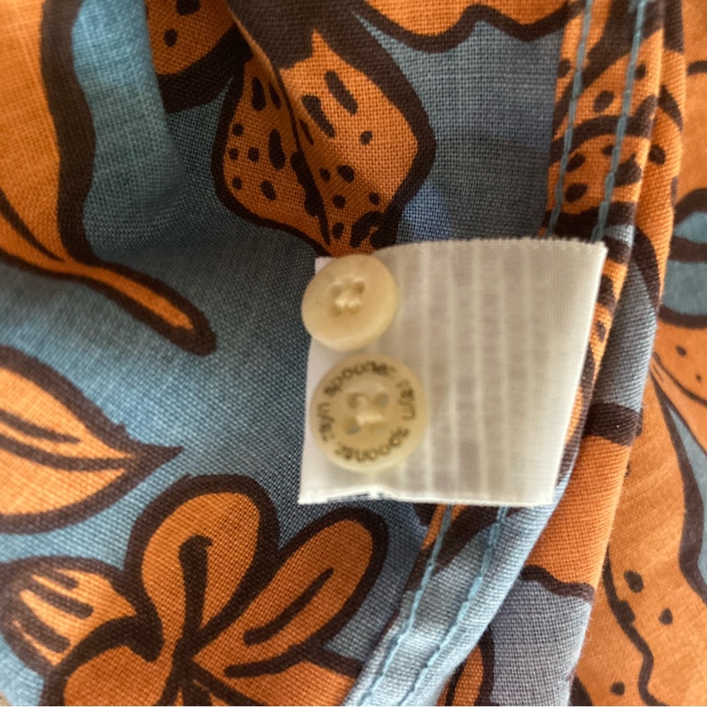 REYN SPOONER Blue and Orange Casual Button Down Hawaiian Shirt (NEW) - Picture 8 of 10